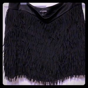 Express fringe miniskirt